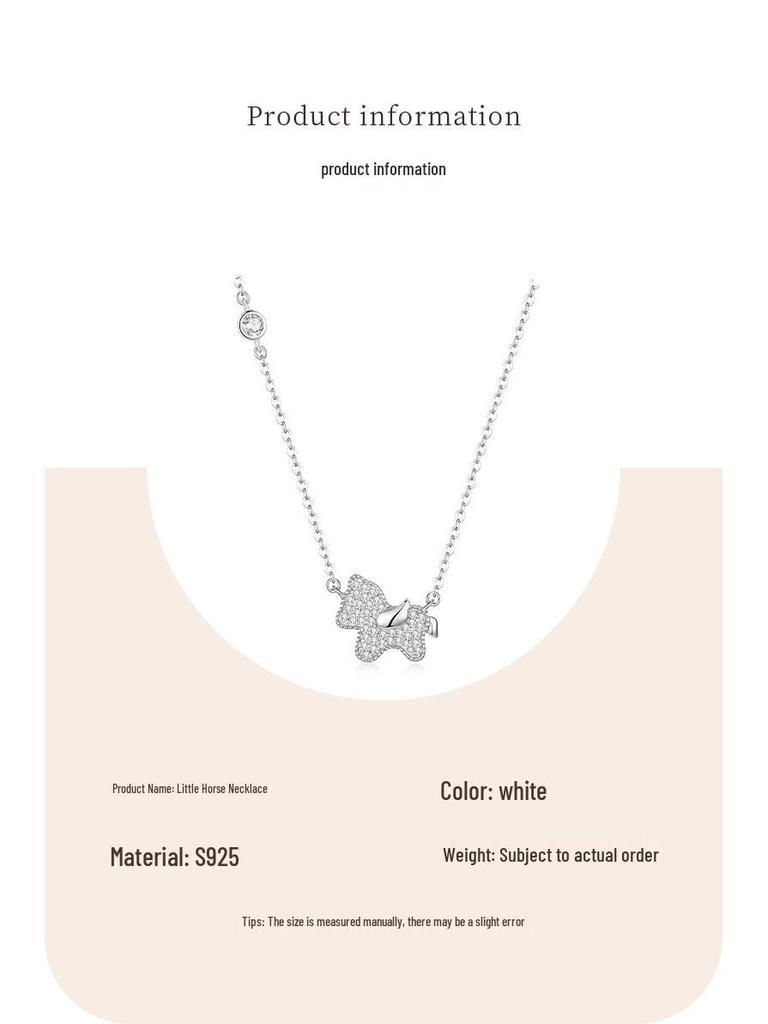 Star City Pony Necklace: Women's S925 Sterling Silver, Luxurious Versatile Design, Clavicle Chain Jewelry