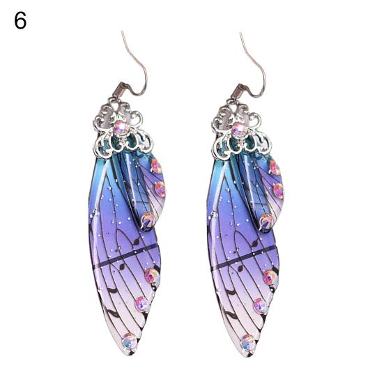Красочные серьги-капли в форме крыла бабочки, женские серьги-подвески с имитацией zricon, висячие серьги-крючки, ювелирные аксессуары