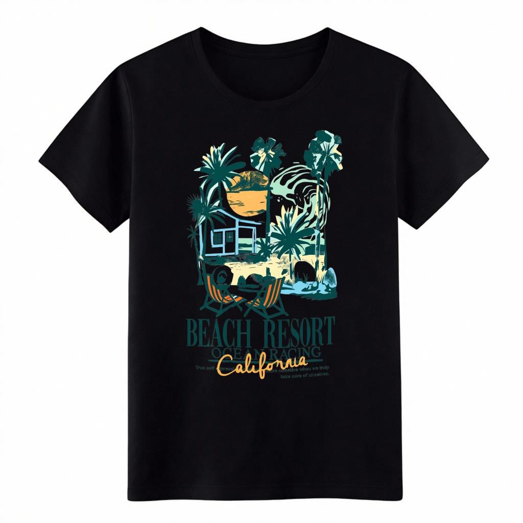 California Beach Resort "Ocean Racing" Vintage T-Shirt for Men Women