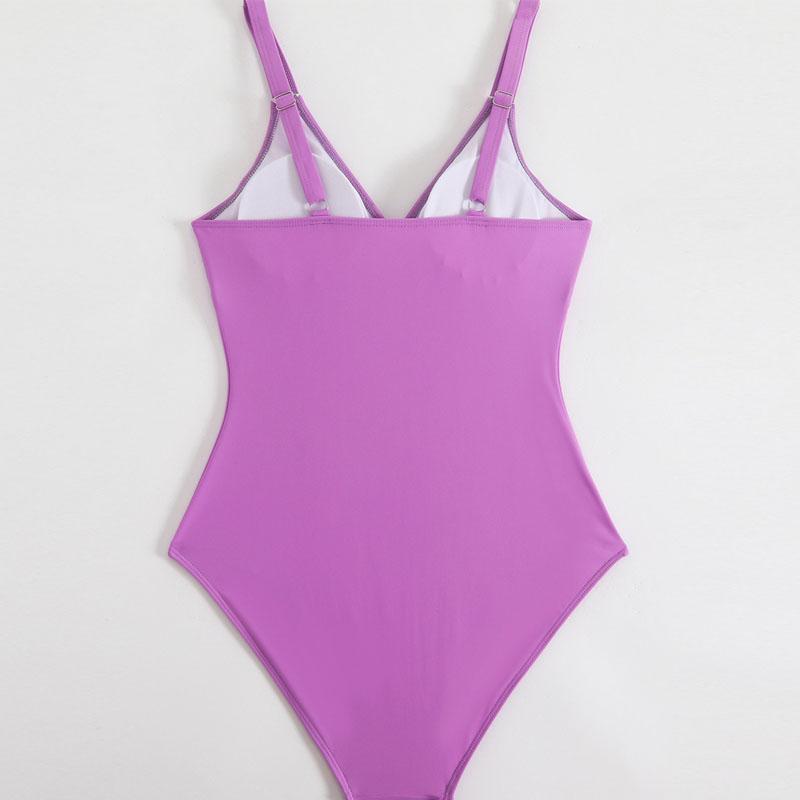 Цельный купальник женский сплошной бикини глубокий V-образный вырез купальный костюм женский с открытой спиной купальники