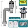 1Set Bathroom Kitchen Sink Drain Pipe Kit Flexible Expandable Anti-Odor Sink Drain Pipe Accessories