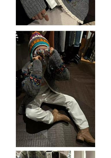 Корейский ретро кардиган в стиле Fair Isle с цветовыми блоками - Мягкий, уютный трикотаж для осени/зимы