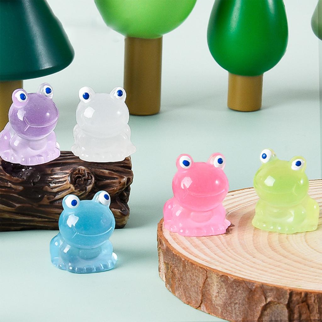 Mini Frog Ornament Natural And Realistic Bright Color Easy To Clean Easy Clean Unique Design Miniature Sculpture Resin Mini Frog