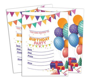 Darling Souvenir Multicolor Birthday Invitation Card Printable Elegant Fill or Write In Blank Party приглашает 28 шт. 5x7