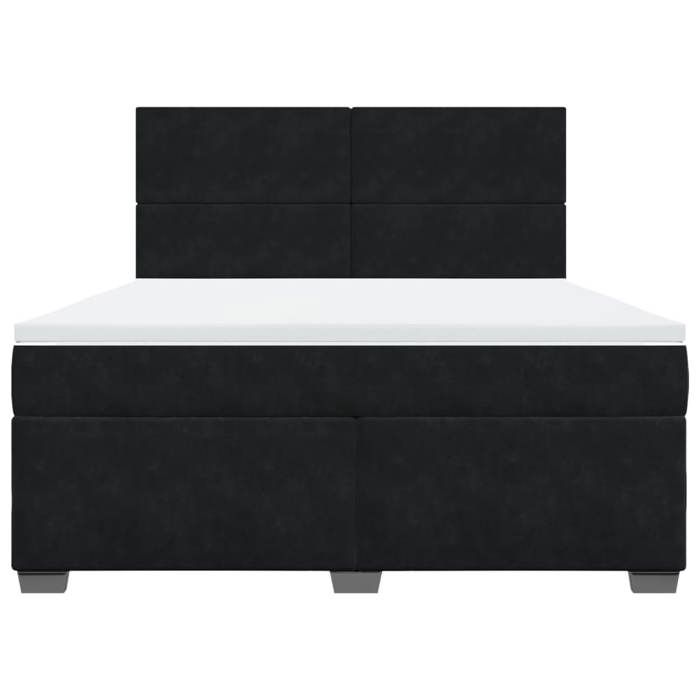 Maison Exclusive - Sommier à lattes de lit avec matelas Noir 180x200 cm Velours