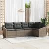 VidaXL 5-piece Garden Sofa Set with Grey Polyrattan Cushions 3346719