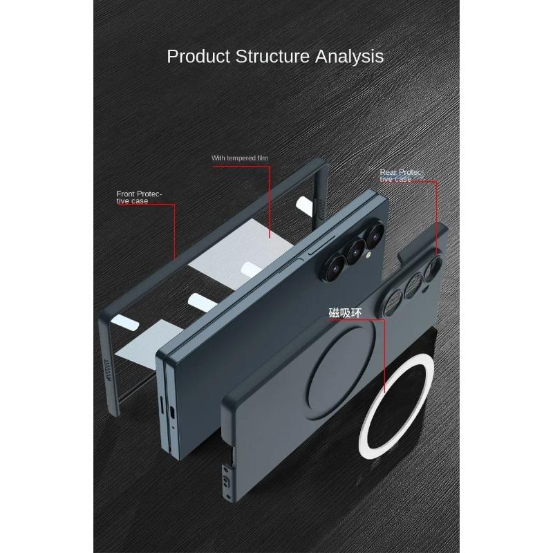 Магнитный чехол для телефона с беспроводной зарядкой для Samsung Galaxy Z Fold 6 5 4 3 Fold6 Fold5 Fold4 Fold3 5G Hard Shell Защитный чехол