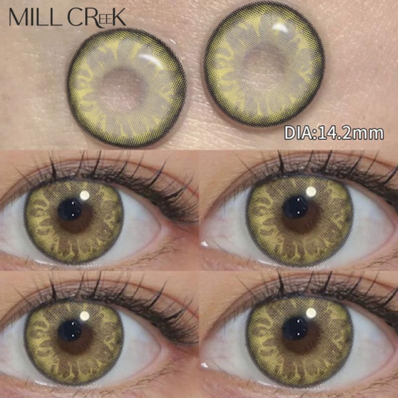 MILL CREEK 1 пара однолетних цветных фиолетовых контактных линз для близорукости по рецепту Eye Power(0~-8.00) 14,2 ~ 14,5 мм, высококачественный макияж для глаз, красота, макияж для учеников