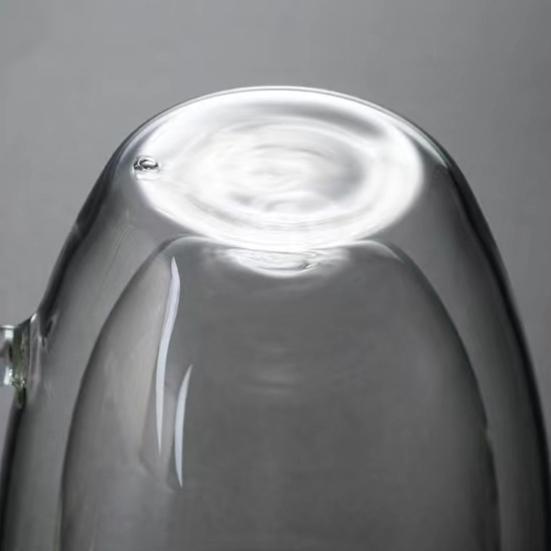 Double Wall Glass Tumbler with Handle Heat-Resistant Insulated Glass Mugs for Coffee Tea Milk 12oz Transparent Drink Cup for Home Office Use