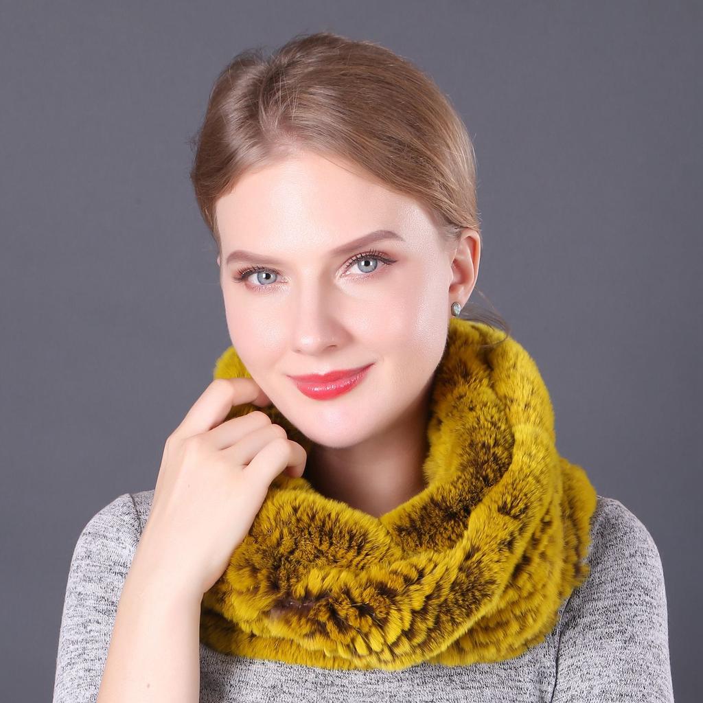 2019 осень и зима новый шарф из шерсти кролика Рекс шарф женский меховой шарф корейская версия утолщенный теплый шарф qiuc