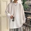 Men's Hong Kong Style Heavyweight Loose Long-Sleeve Plus Size T-Shirt for Spring/Autumn