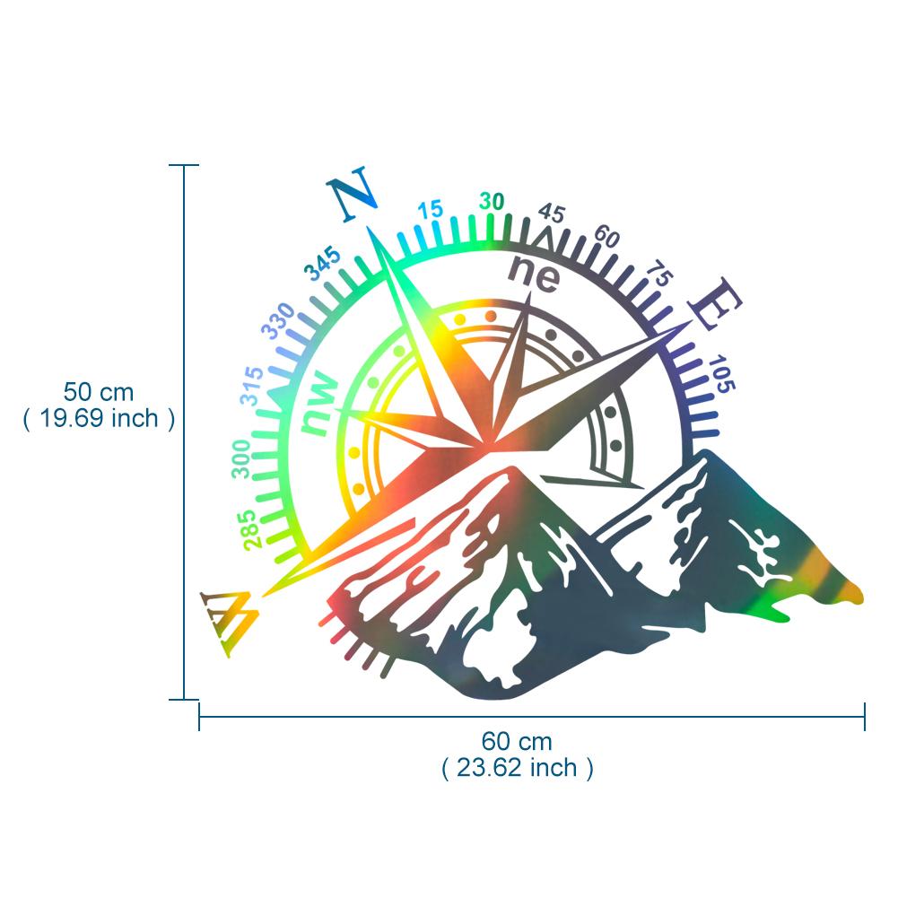 Светоотражающая лазерная ПВХ-наклейка с компасом для автомобильной двери, капота, кузова, боковых наклеек, виниловая пленка для внешнего стайлинга автомобиля, листы фольги