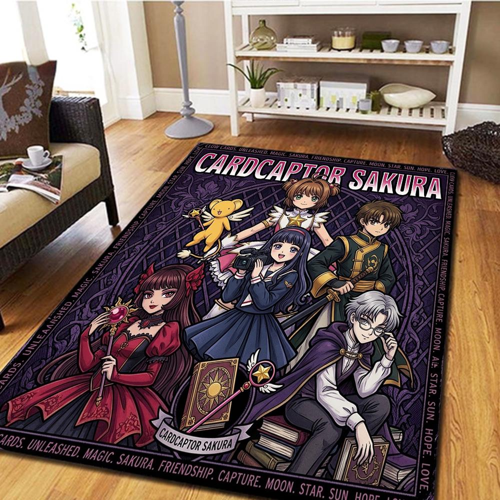 Ковер в спальню и гостиную Cardcaptor Sakura, Домашний декор, Круглый коврик с изображением из фильма, Игровой ковер для пола -HE6