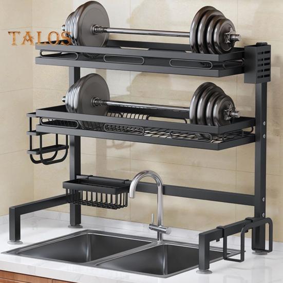 Стойка для хранения кухонной посуды, регулируемая длина, грузоподъемность 144 фунта, нержавеющая, легко моется, большая металлическая стойка для посуды