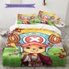 One Piece Tony Tony Chopper Pattern Bedding Quilt Set Quilt Cover Pillowcase Home Birthday Gift(1 * duvet cover + 2 * pillowcase, without core)