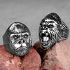 Stainless Steel Men Rings Gorilla Monkey Punk Hip Hop Cool Personality for Male Boyfriend Jewelry Creativity Gift