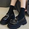 Loafers 2025 Spring and Summer New Triangular Standard Round Head Thick Sole Height Increase One Pedal Small Leather Shoes Korean Version Height Inc