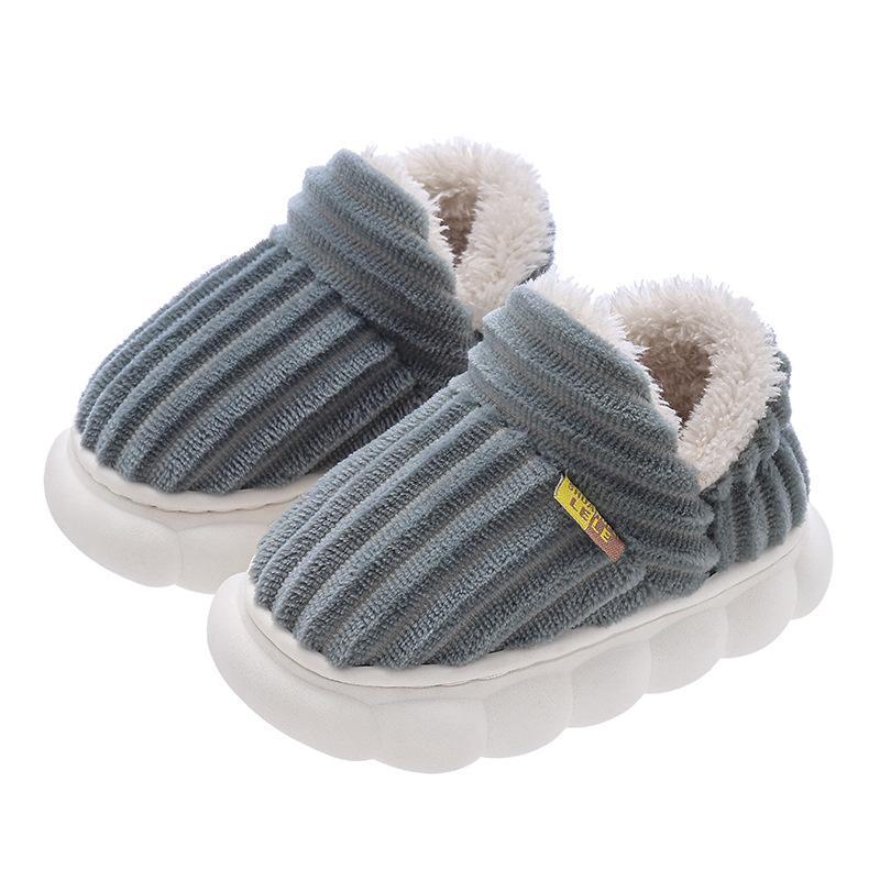 Детские удобные нескользящие бархатные тапочки 2024 года: Теплые, на толстом каблуке, пушистые, из хлопка для мальчиков и девочек