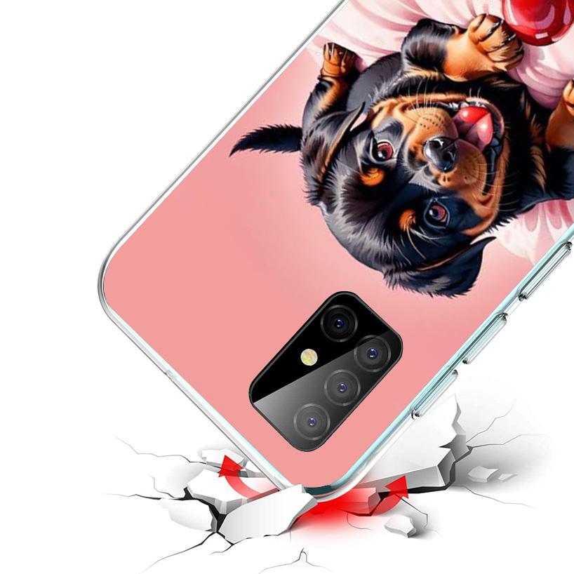 Милый Щенок Сердце Собаки Чехол для Телефона Для Samsung Galaxy A52 A32 A22 A12 A02S A50S A30S A51 A31 AA71 Note 20 Ultra 10 S10 Plus Gala