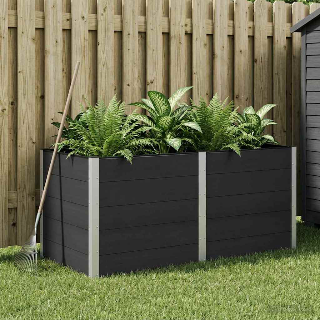 Raised Garden Bed Black 200 x 100 x 91 cm