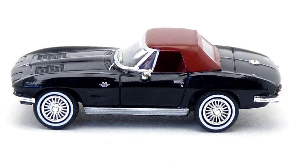 Brekina Scale HO Scale Chevrolet Corvette C2 Cabriolet 1962 Black Diecast Model Car 1/87