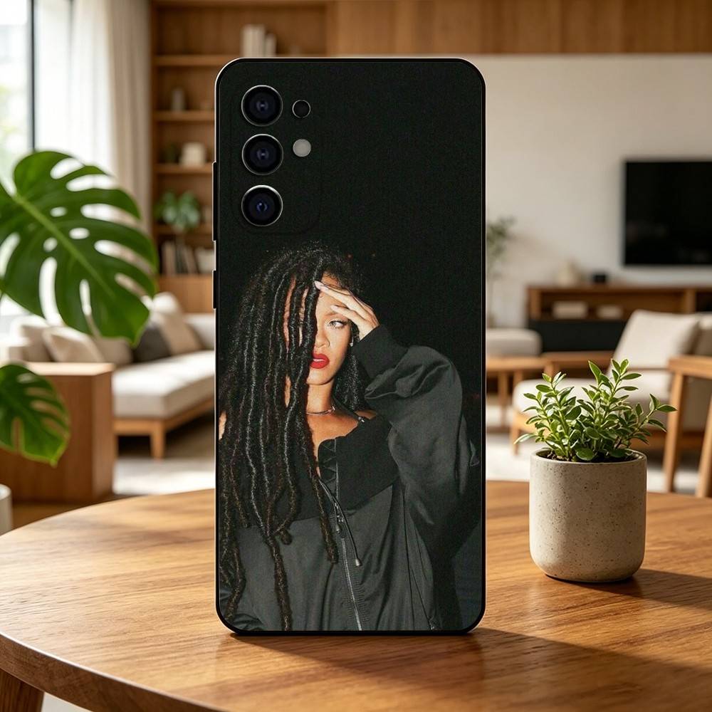 Popular Singer R-Rihanna Anti Phone Case For Samsung S25,S24,S21,S22,S23,S30,Ultra,S20,Plus,Fe,Lite,Note,10,Black Cover