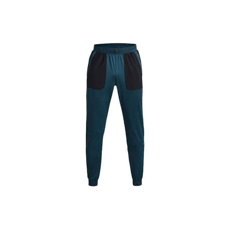 Under Armour Rush Series Color-Block Pocket Training Casual Knit Pants Men Bottoms Blue 1366172-413