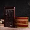 Excellent Stylish Men's Wallet Made of Genuine Leather with Crocodile Embossing CANPELLINI 21846 Brown