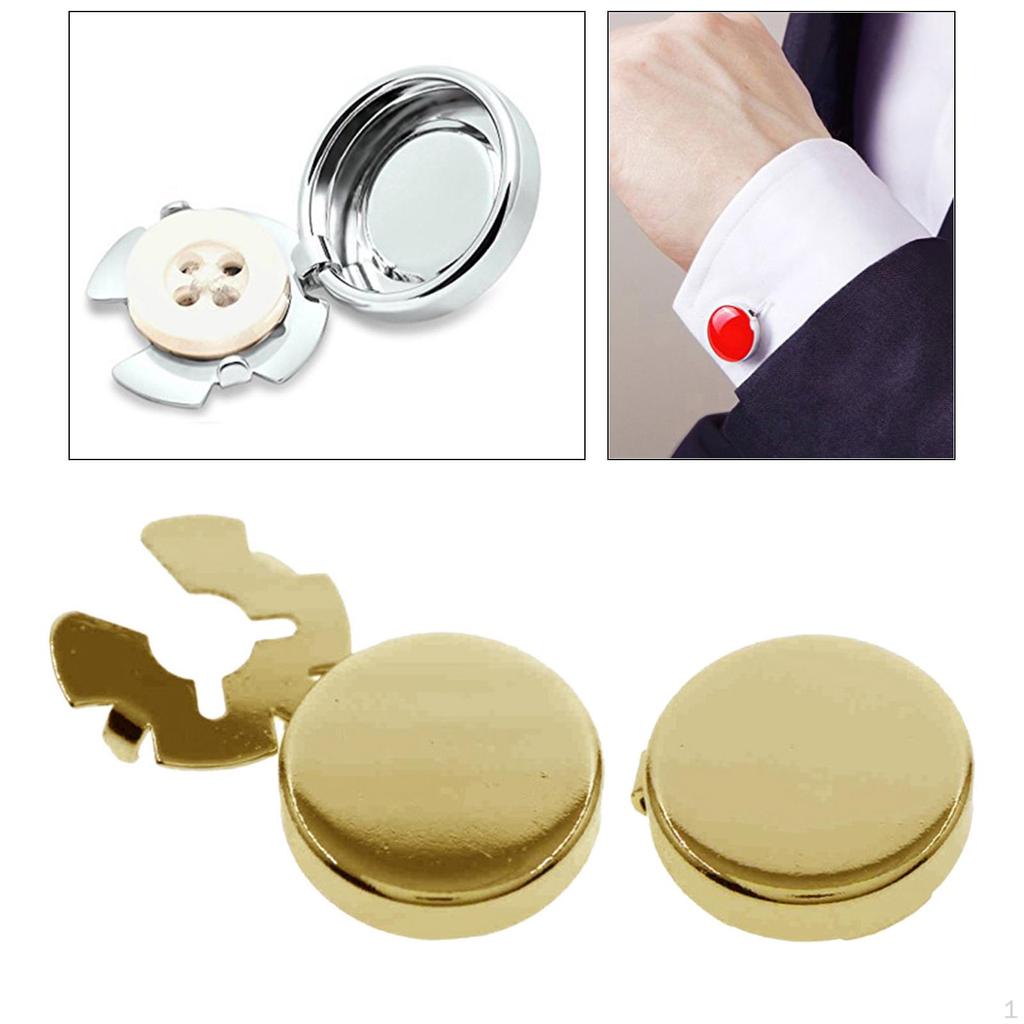 2 Men Cufflinks Round for Dress Shirts Wedding Formal Novelty Gifts