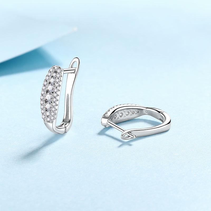 Новые женские серьги из стерлингового серебра, инкрустированные муассанитом, универсальные, простые и персонализированные серьги.