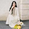 Ethnic style wooden ear tied embroidered dress