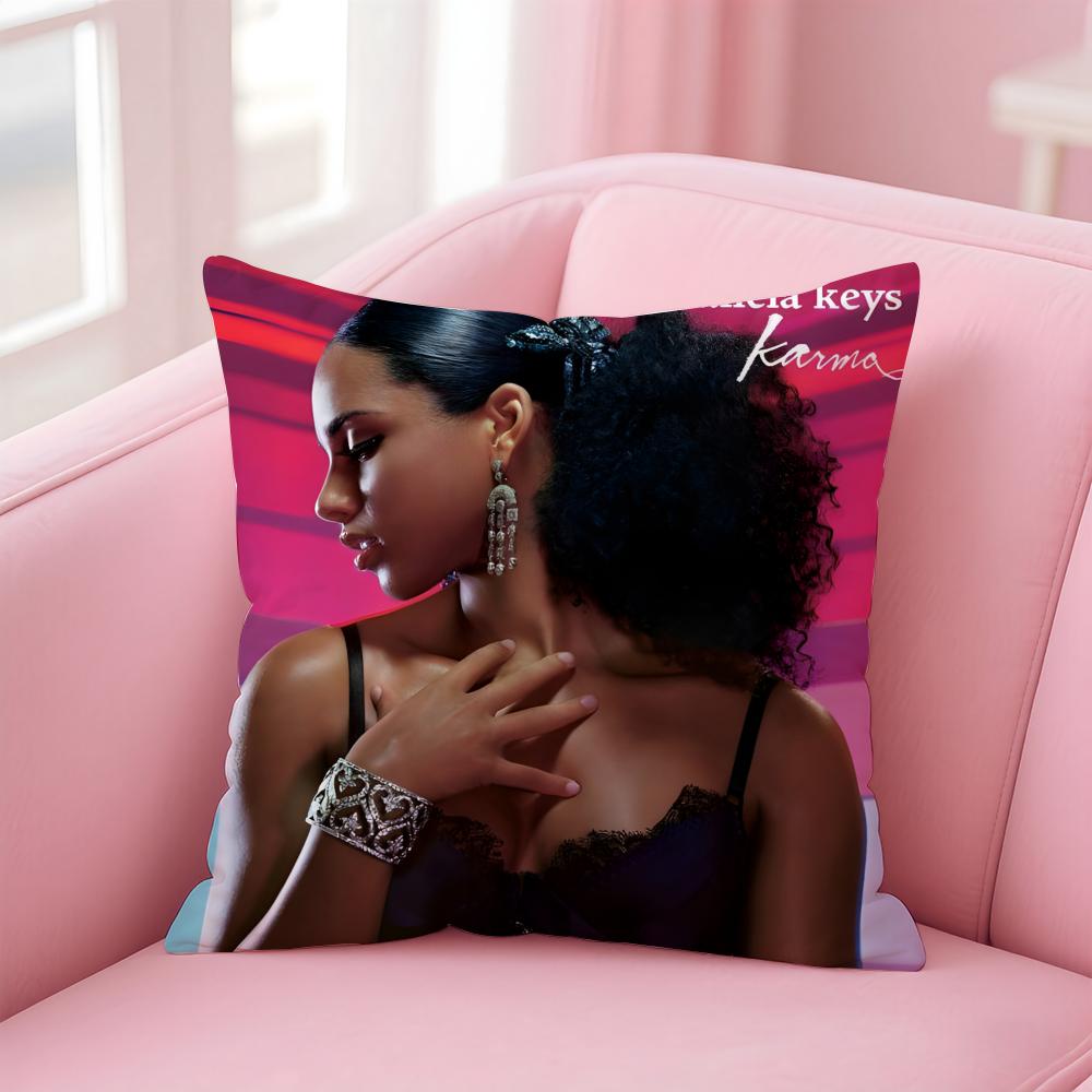 Alicia K-Keys Чехол на подушку для певицы Удобный двусторонний чехол для подушки Идеально подходит для автомобиля, дивана, спальни и многого другого