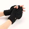 Fingers Free Wool Gloves Women Knitted Flip Fingerless Exposed Finger Thick Glove Mittens Winter Warm Thickening Women Mitts