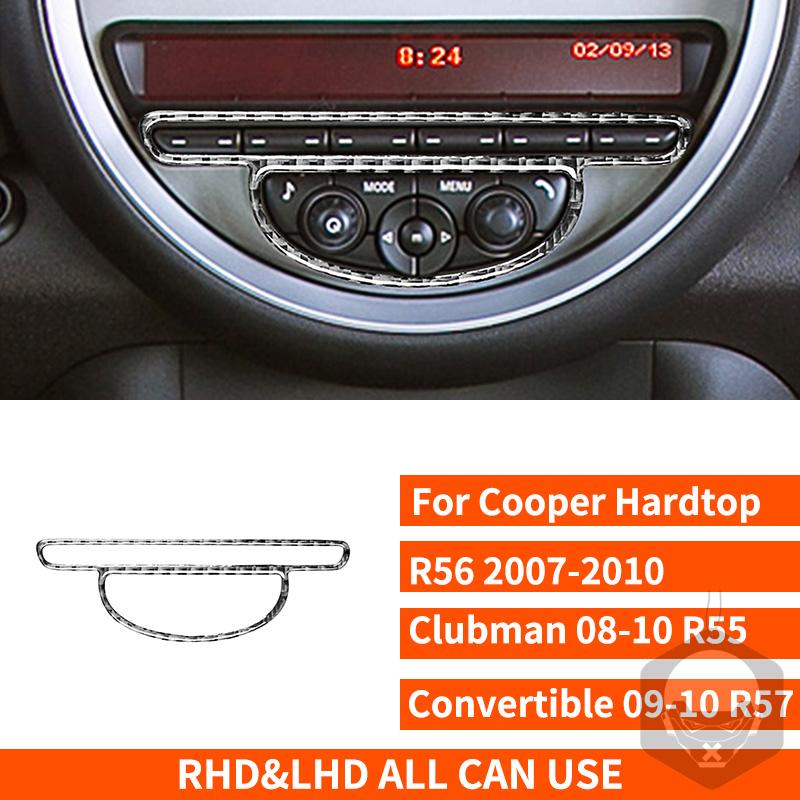 For Mini Cooper R56 R55 R57 2007-2010 Real Carbon Fiber Sticker Radio Control Shift Lift Panel Car ide Decorative Accessories