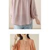 Artistic Retro Spring and Summer New Versatile Loose Slimming Cotton and Linen Cardigan Top Seven Quarter Sleeved Shirt Women's Clothing