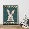Are You Poo Funny Rabbit Poster Bathroom Wall Art Oil Painting Retro Toilet Picture Print Vintage Animal Canvas Room Home Decor