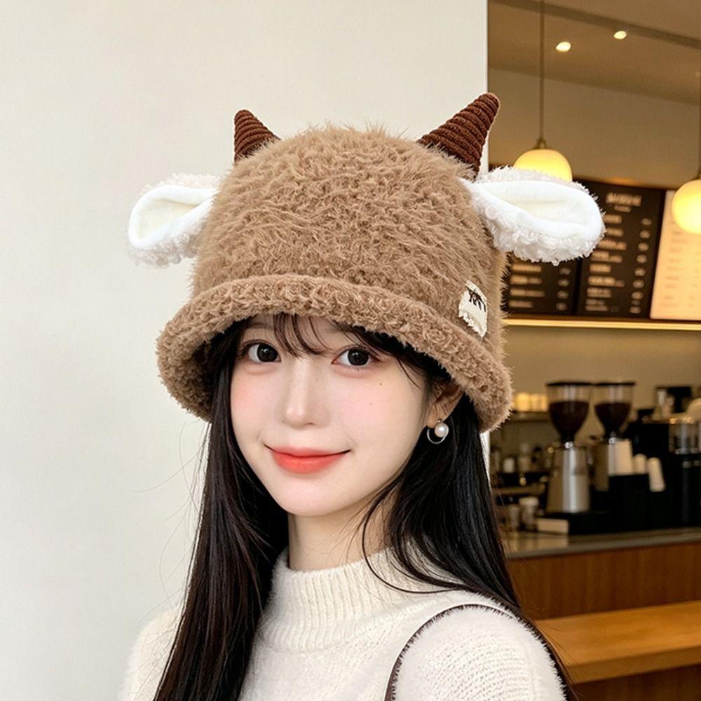 Polyester Plush Beanie Hat Fluffy Warm Winter Skull Cap Stylish Ear Flap Beanie Winter