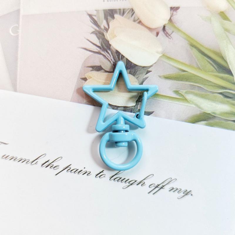 Разноцветный брелок-звезда из цинкового сплава с подвеской-пружинным карабином в конфетных цветах - Аксессуар для изготовления украшений своими руками