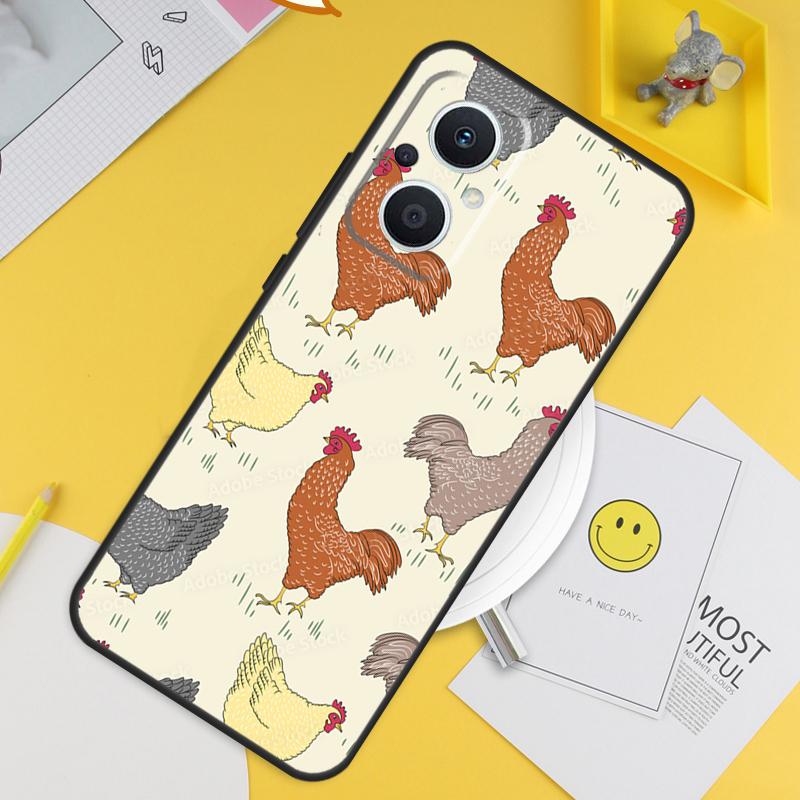 Чехол для OPPO Reno 14F 13F 12F 11F 13 12 11 10 14 Pro 7 8 Lite 8T OPPO Find X5 X6 X8 X9 Pro с рисунком цыпленка