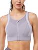 Yvette Sports Zippered and Features a Cup and Mesh Perfect for Training and Gym Size M Purple Women's Bra, High-Support, Front, Quick-Drying,