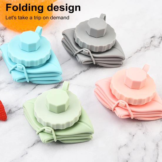 Складная бутылка для воды 600 мл, герметичная многоразовая портативная складная бутылка для воды, для кемпинга, езды на велосипеде, тренажерный зал, фитнес, спорт, путешествия, питьевая чашка