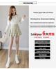 2025 New Summer Women's Fruit Green Pleated A-Line Mini Skirt - College Style, High Waist, Korean Version