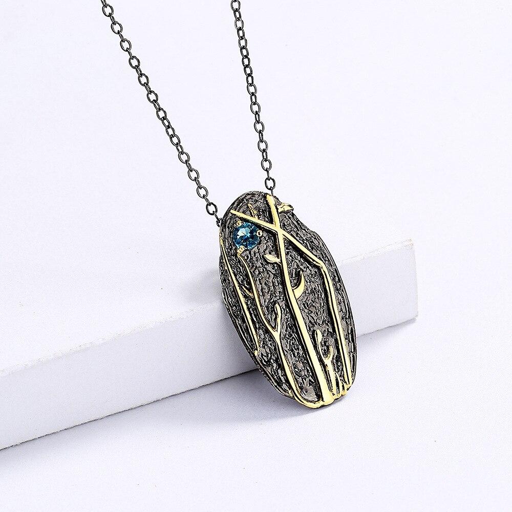 Exaggerated and Exquisite Women's for Necklace Two-tone Shell Shape Pendant Necklace Creative Black Gold Women's Jewelry