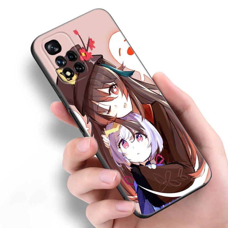 Hu Tao Genshin Impact черный силиконовый чехол для телефона Xiaomi POCO X3 X4 NFC F5 M3 M4 M6 X5 X6 Pro F3 F4 GT 5G C55 C65 M5