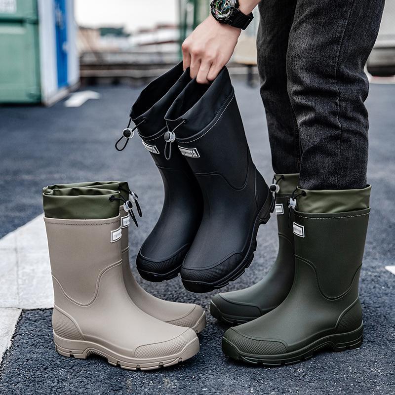 Rain Boots Outdoor Simple Restraint Casual Men and Women Water Shoes Rain Boots Non-slip Waterproof Rainy Day Waterproof Boots