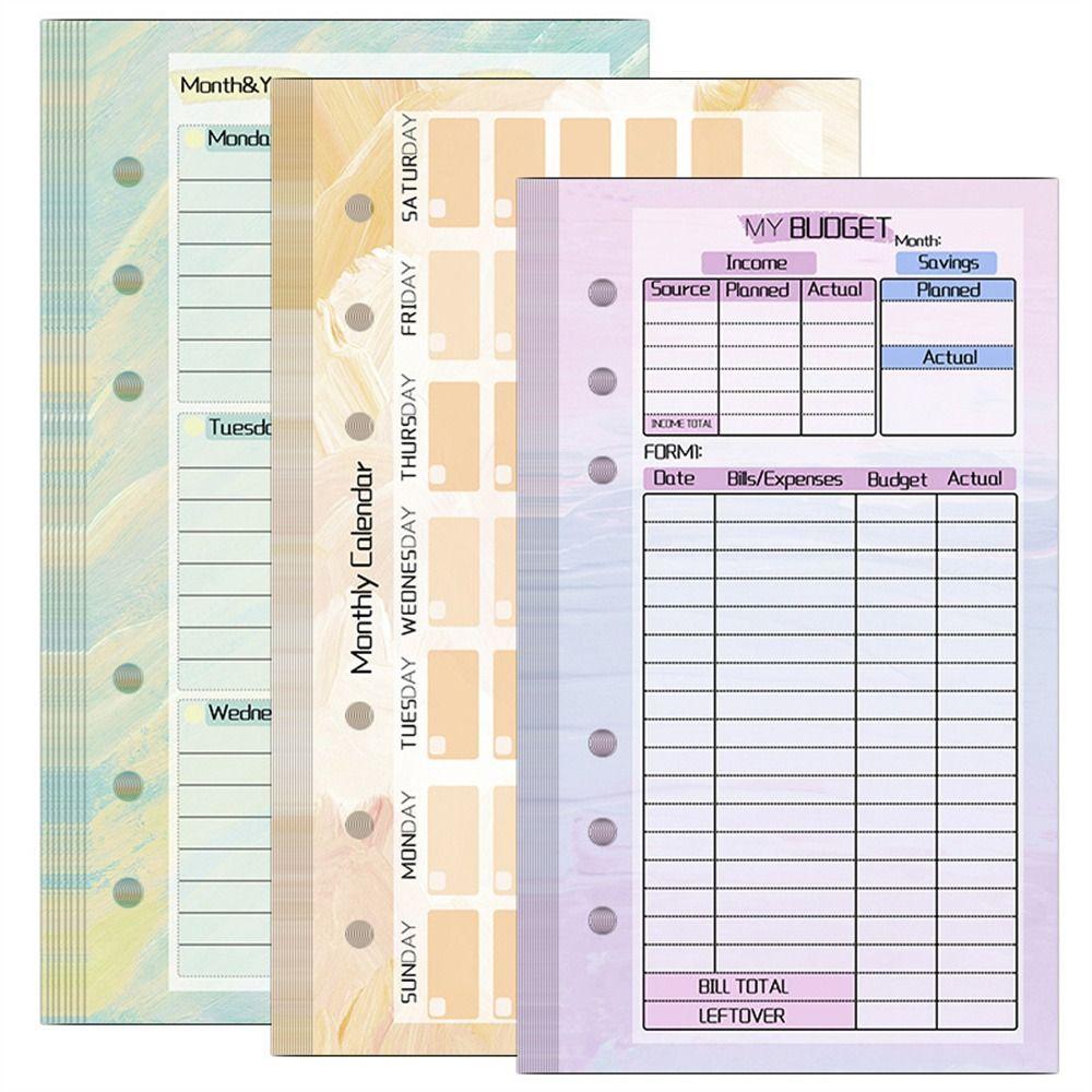 Еженедельный ежемесячный вкладыш Внутри органайзера для бумажных денег Спиральный переплет Внутренняя страница Органайзер для купюр