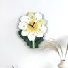 New Nordic Cream-style Living Room Wall Clock with Wall-mounted Design, Flower Creativity Clock, Silent and No Need for Drilling, for Home Use