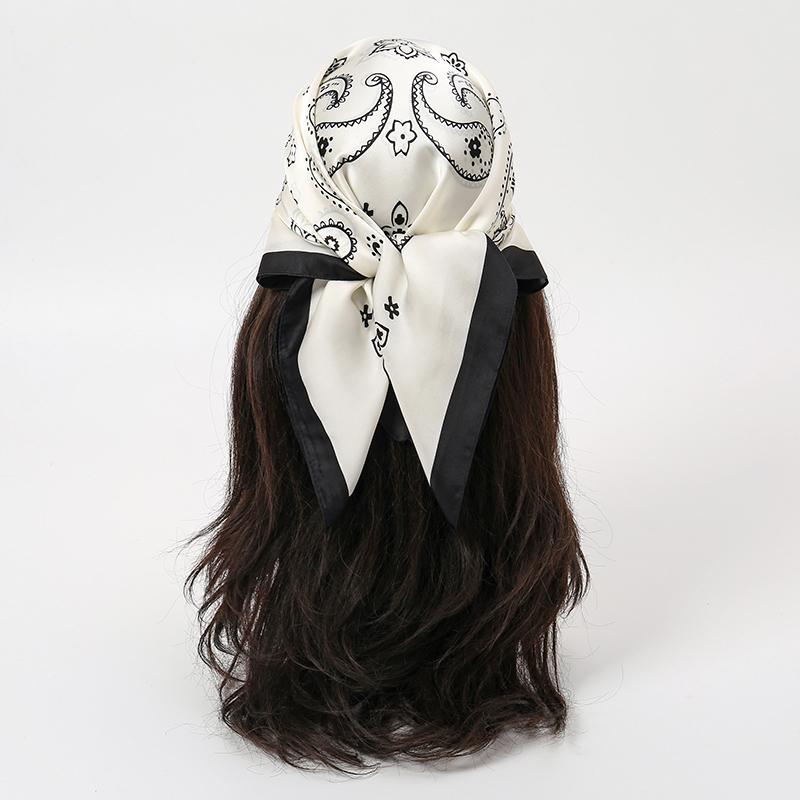 Minimalist Dotted Print Designer Scarf Women 70x70cm Lightweight Silk Scarves Luxury Elegance Bandana Neckerchief Shawl Kerchief