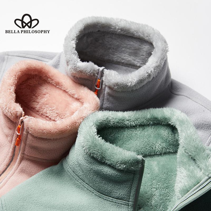 Осенне-зимнее двустороннее флисовое пальто с вертикальным воротником, теплое флисовое пальто на флисовой подкладке, модное повседневное теплое пальто