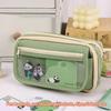 Kawaii прозрачный пенал большой емкости, водонепроницаемая коробка для ручек для девочек, косметичка, канцелярские принадлежности, офисные школьные принадлежности